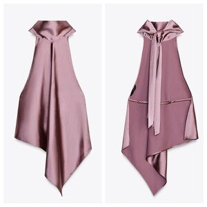 ZARA ASYMMETRIC HALTER TOP